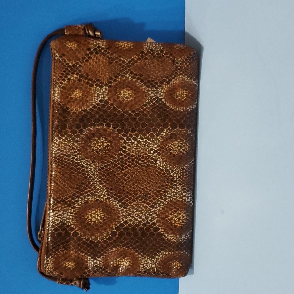 Pinky #6818-575 brown print made in the USA Cross body